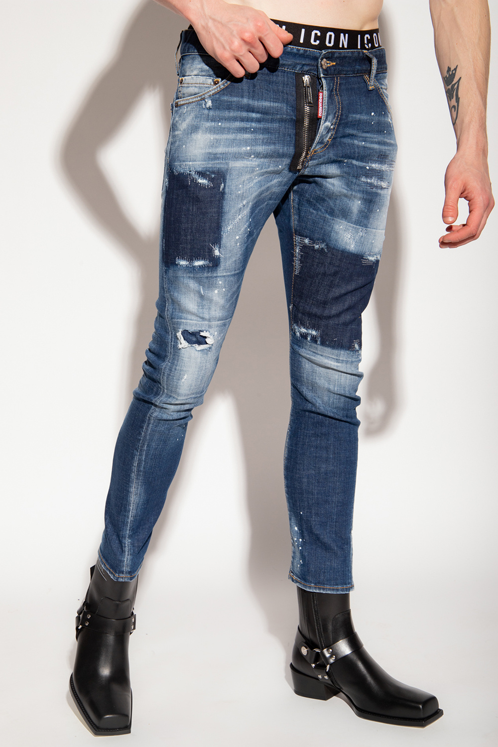 Sexy Twist' jeans Dsquared2 - IetpShops FO - motif-print tie-waist